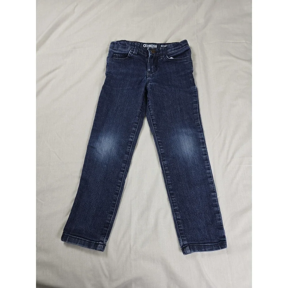 OshKosh B'gosh Jeans Girls 5 5A Dark Wash Skinny Adjustable Waist Denim Pants